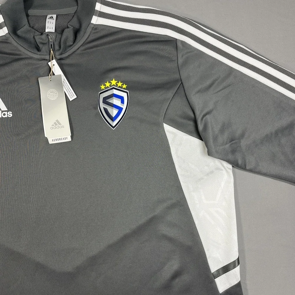 Sting Adidas Mens 1/4 Zip Condivo 22 Soccer Training Track Pullover Gray XL